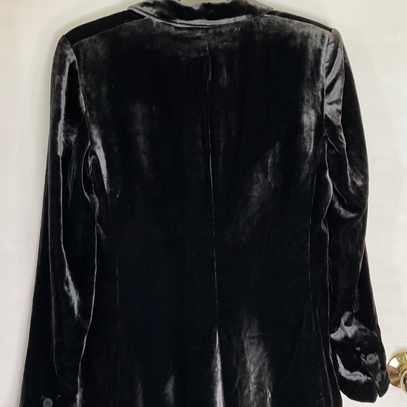 ZARA WOMAN GREY SILK/VELVET ONE BUTTON BLAZER SIZE SMALL - Picture 11 of 16